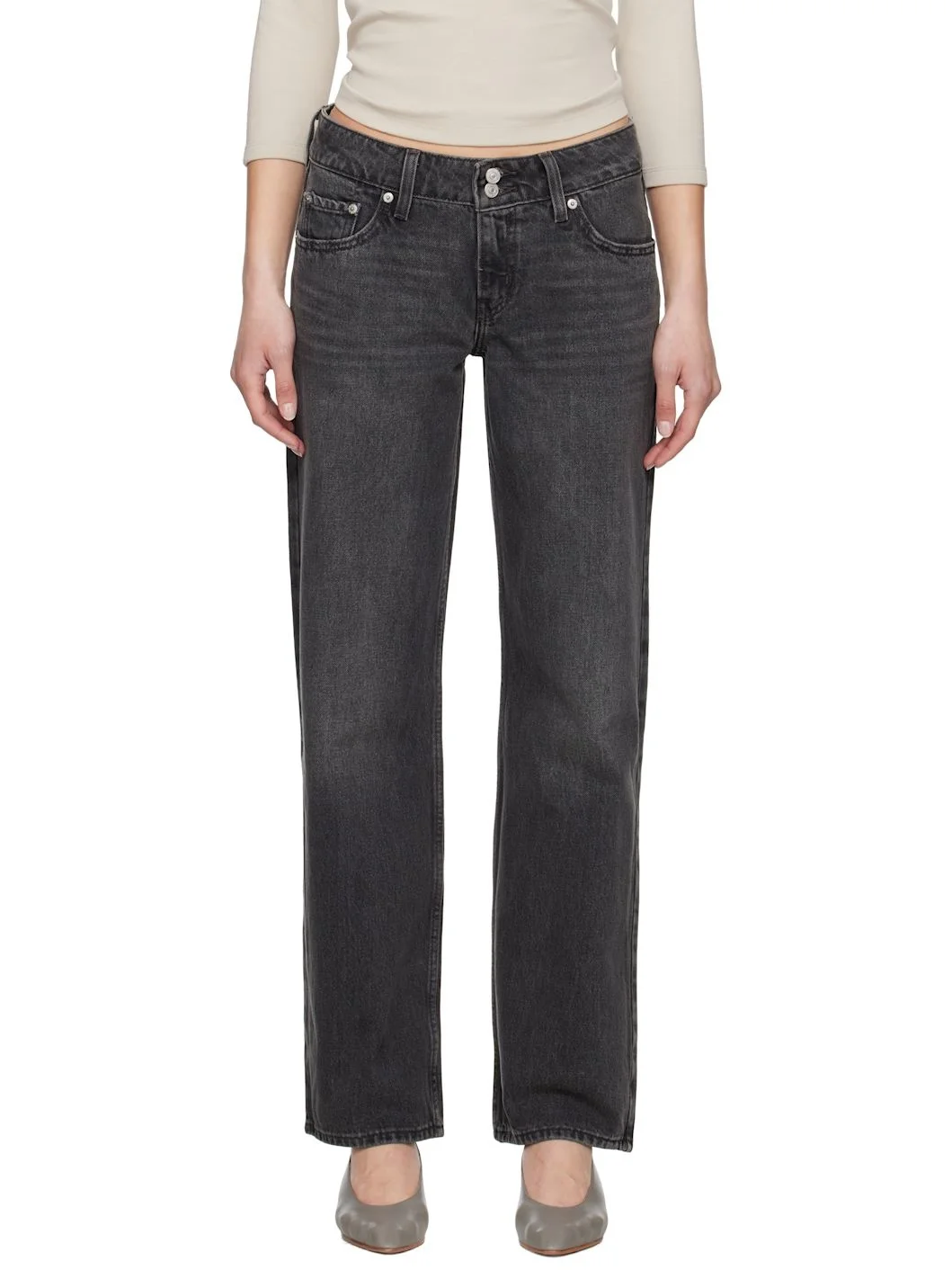 Black Superlow Loose Jeans - 1