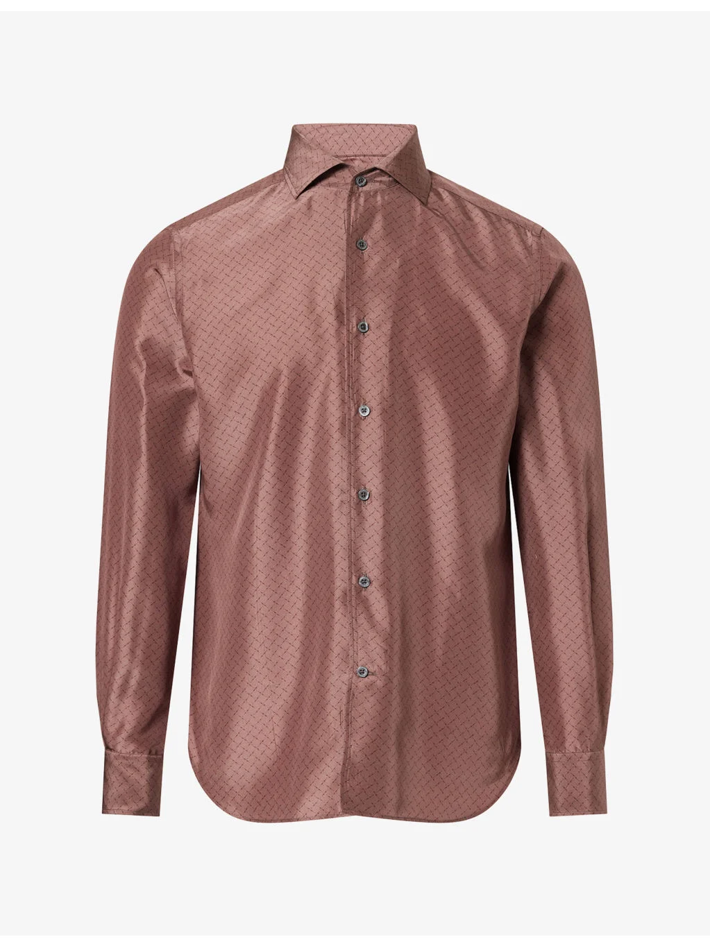 Printed Long-Sleeve Silk Shirt - 1