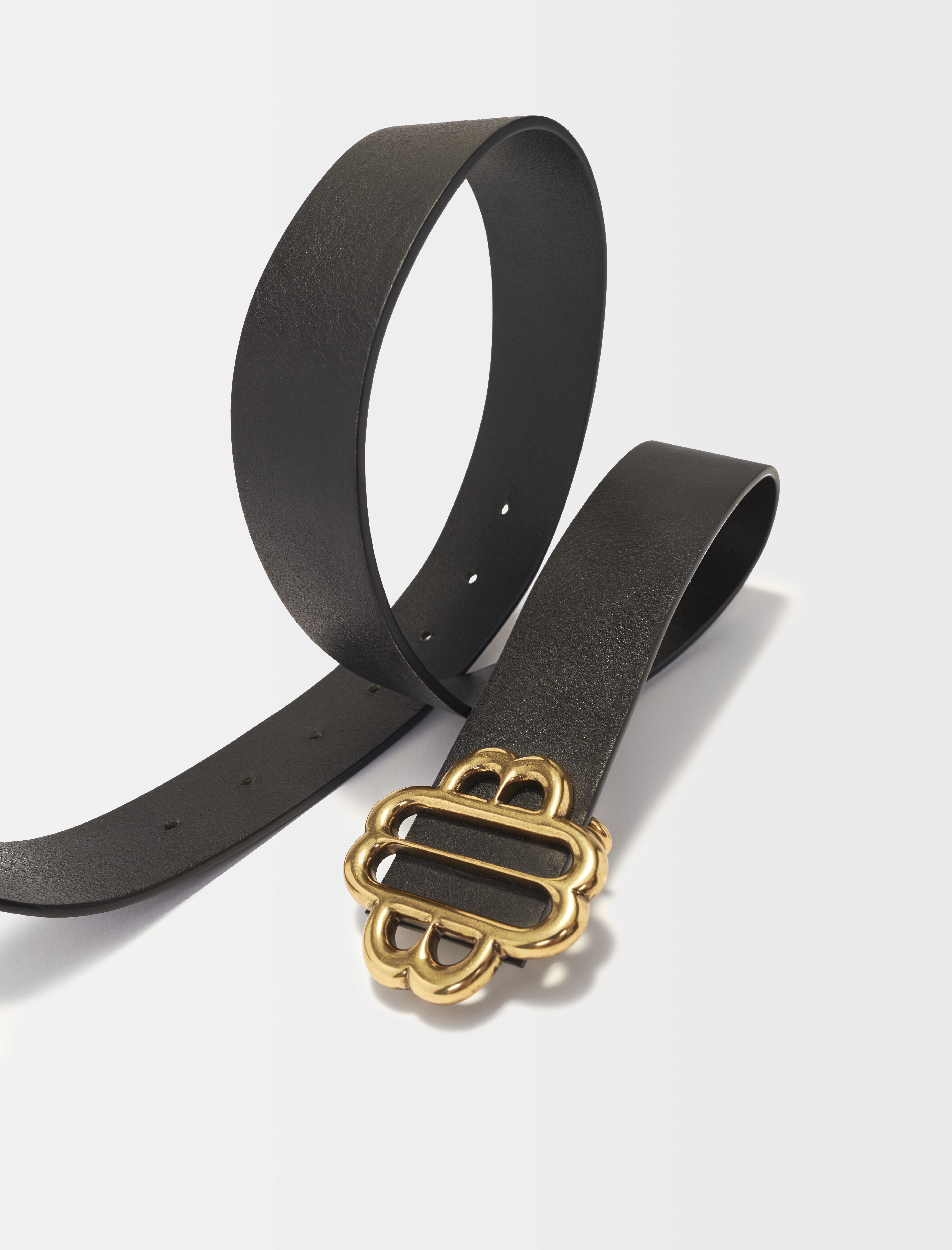 Leather belt with Clover logo - 3