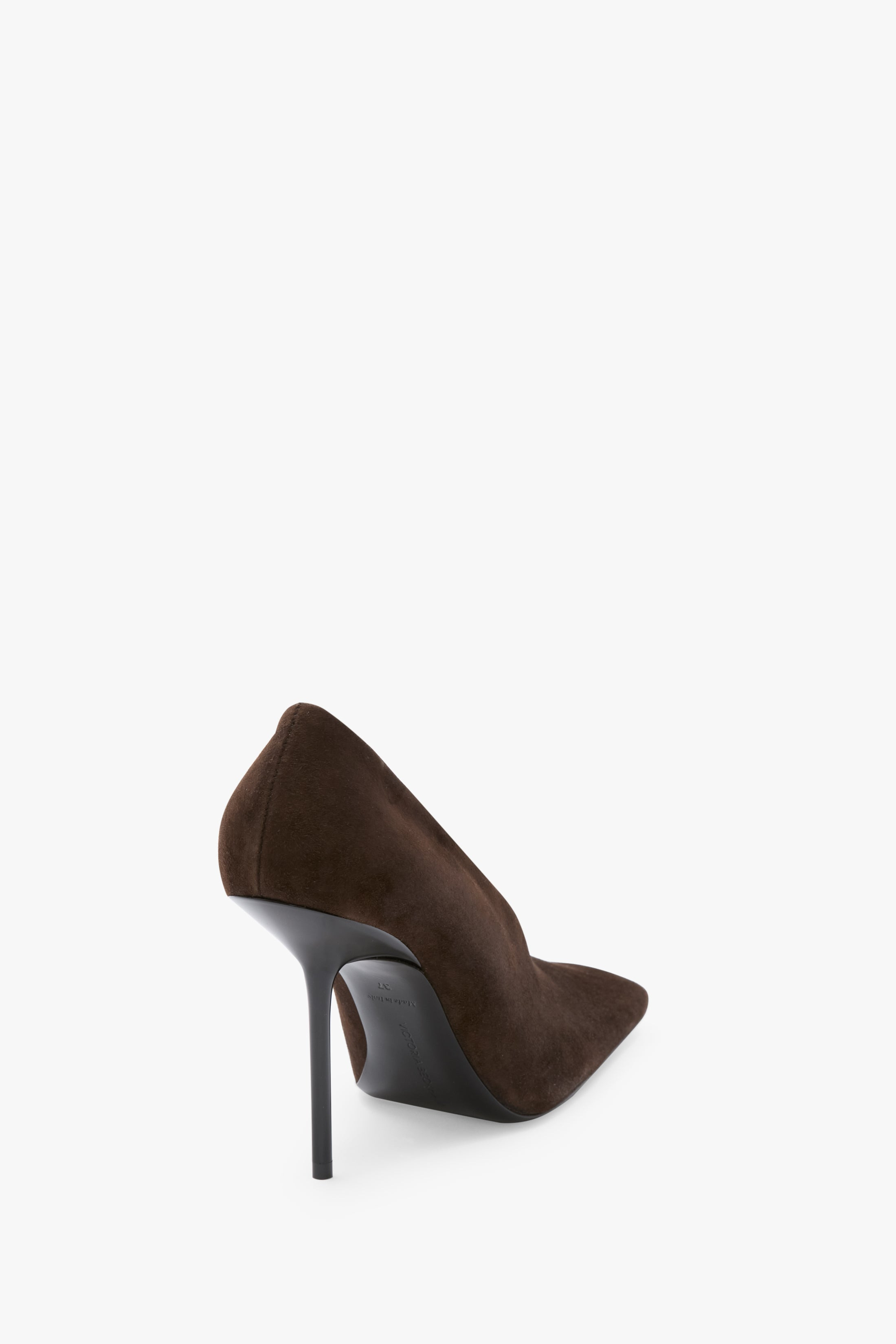 Olivia Stiletto Pump In Chocolate Brown Suede - 3