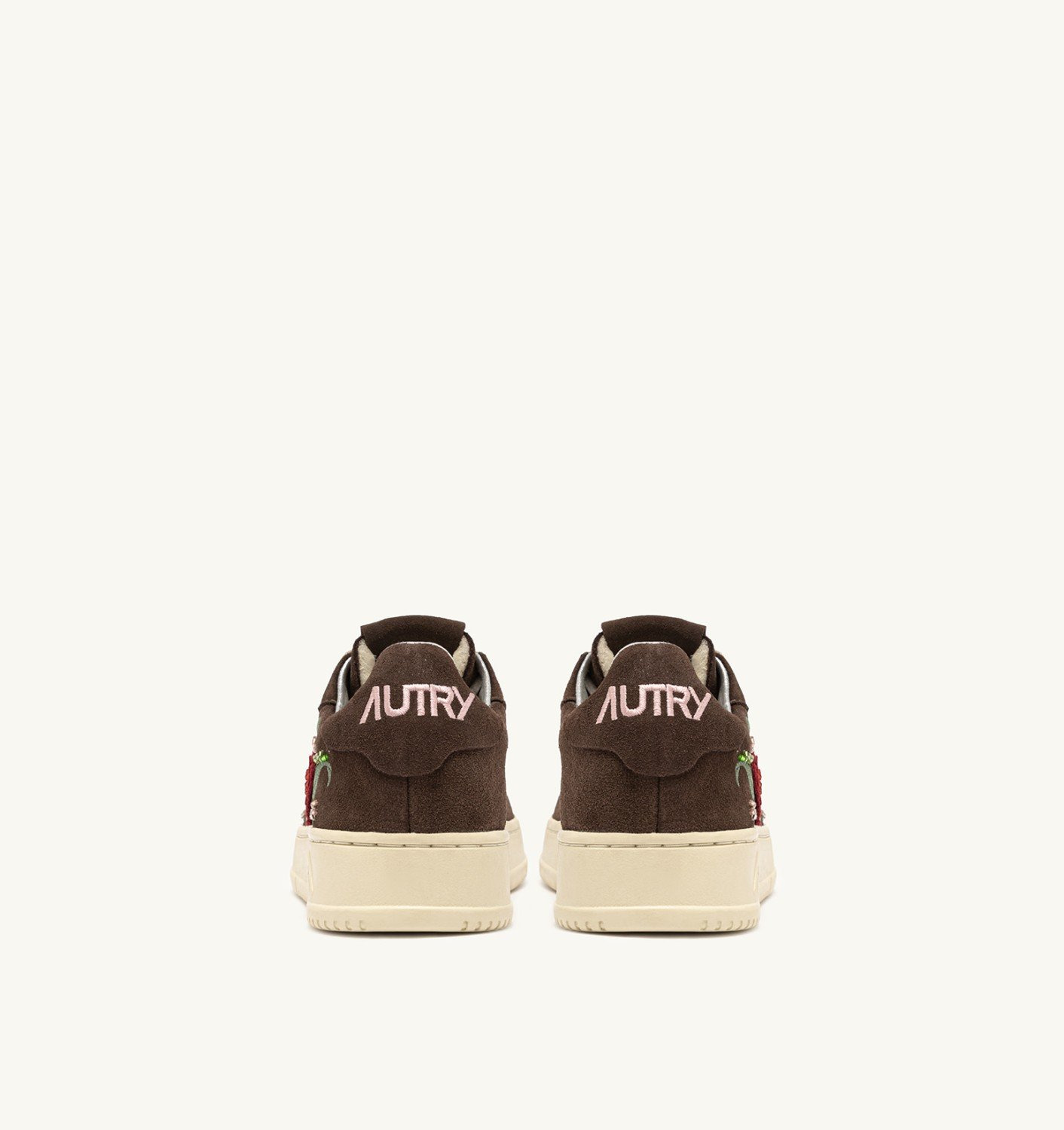 DALLAS LOW 'FLORAL' SNEAKERS IN BROWN SUEDE - 3
