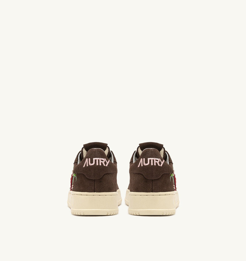 DALLAS LOW 'FLORAL' SNEAKERS IN BROWN SUEDE 3