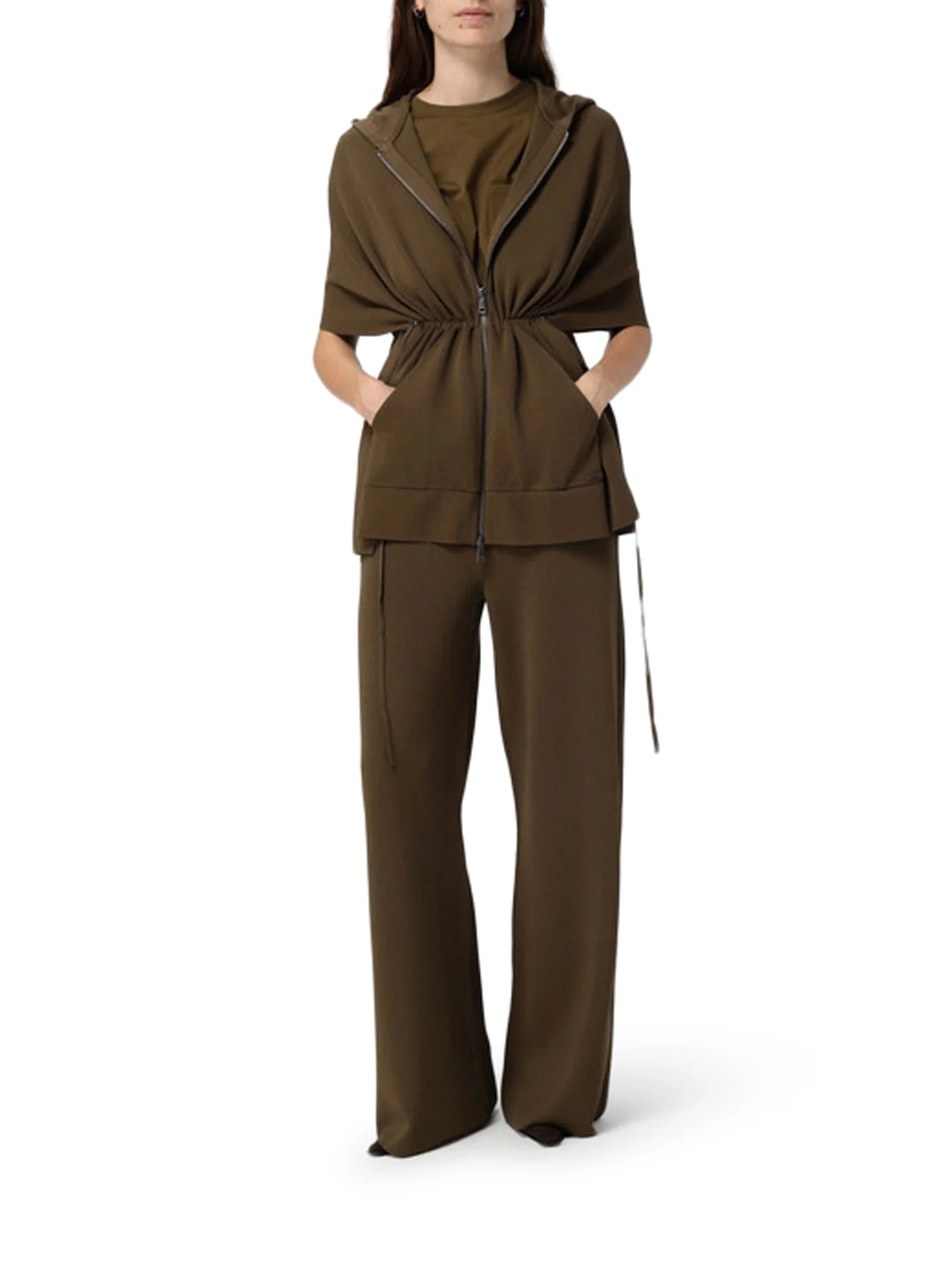 WIDE VISCOSE CREPE CARDIGAN - 1