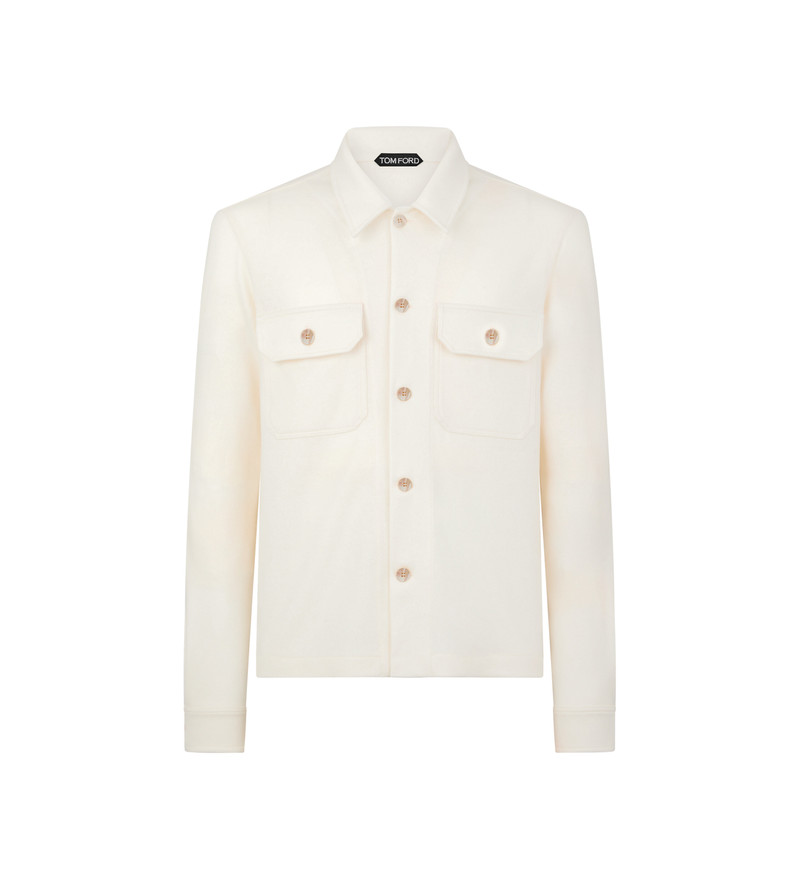 CASHMERE CHEST POCKET OUTERSHIRT 1