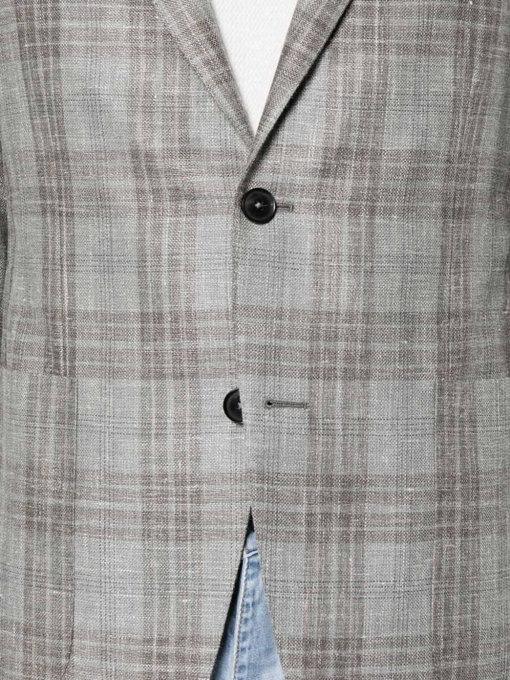 checked single-breasted blazer - 5