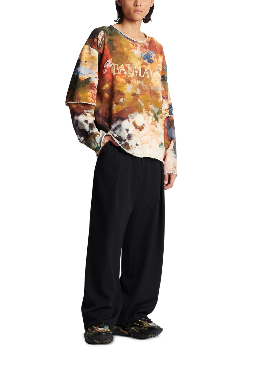 Sky print trompe-l'oeil sweatshirt - 7