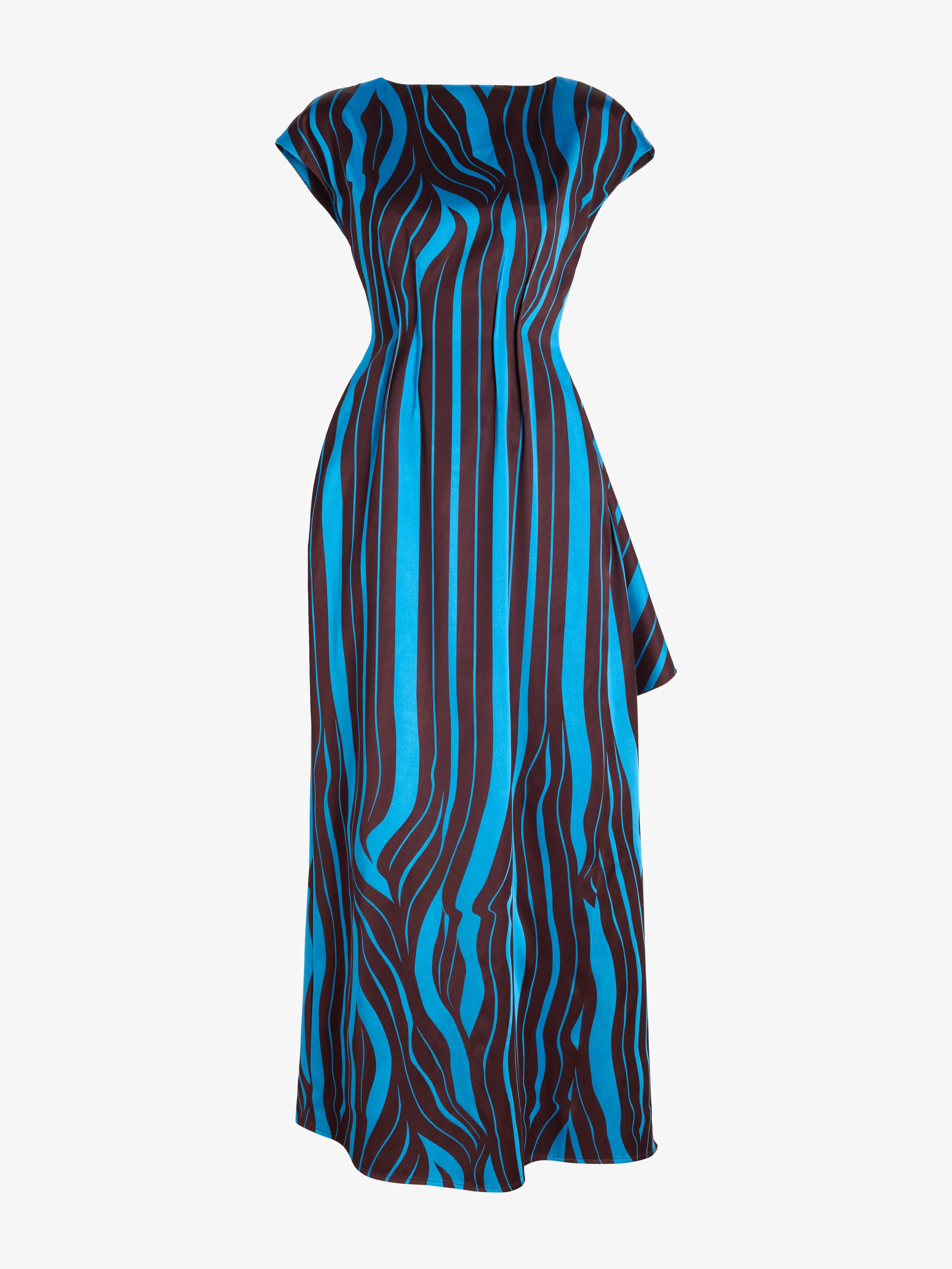 Isoria Dress in Twisted Stripe Satin Jacquard - 1