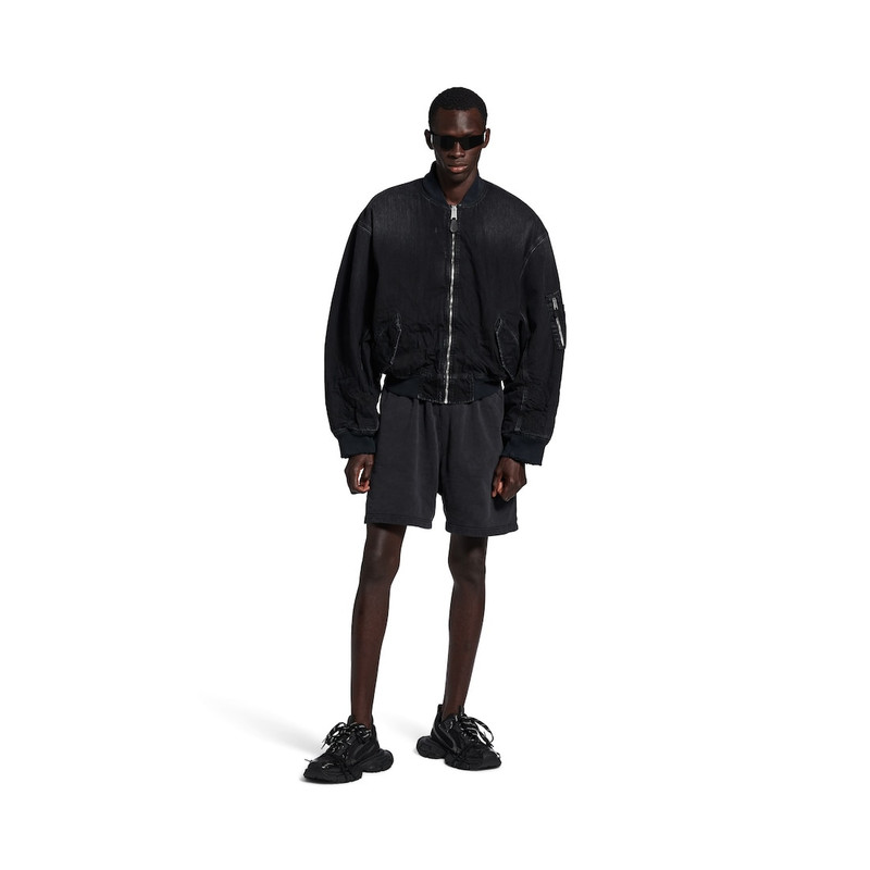 BALENCIAGA Men's Standard Denim Bomber in Black outlook