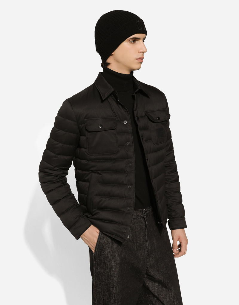 Padded satin jacket with shirt collar 4
