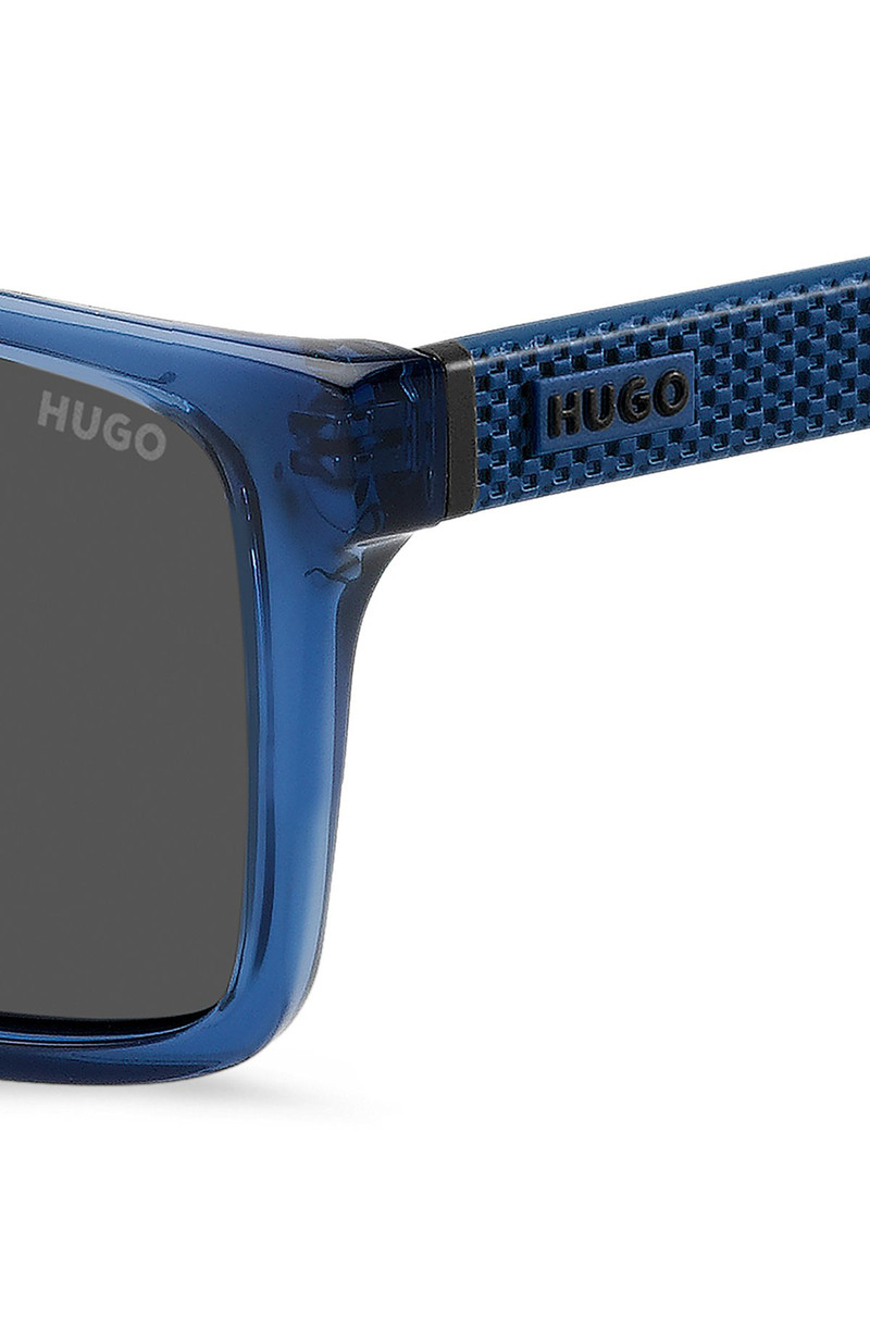 HUGO TRANSPARENT-BLUE SUNGLASSES WITH PATTERNED TEMPLES outlook