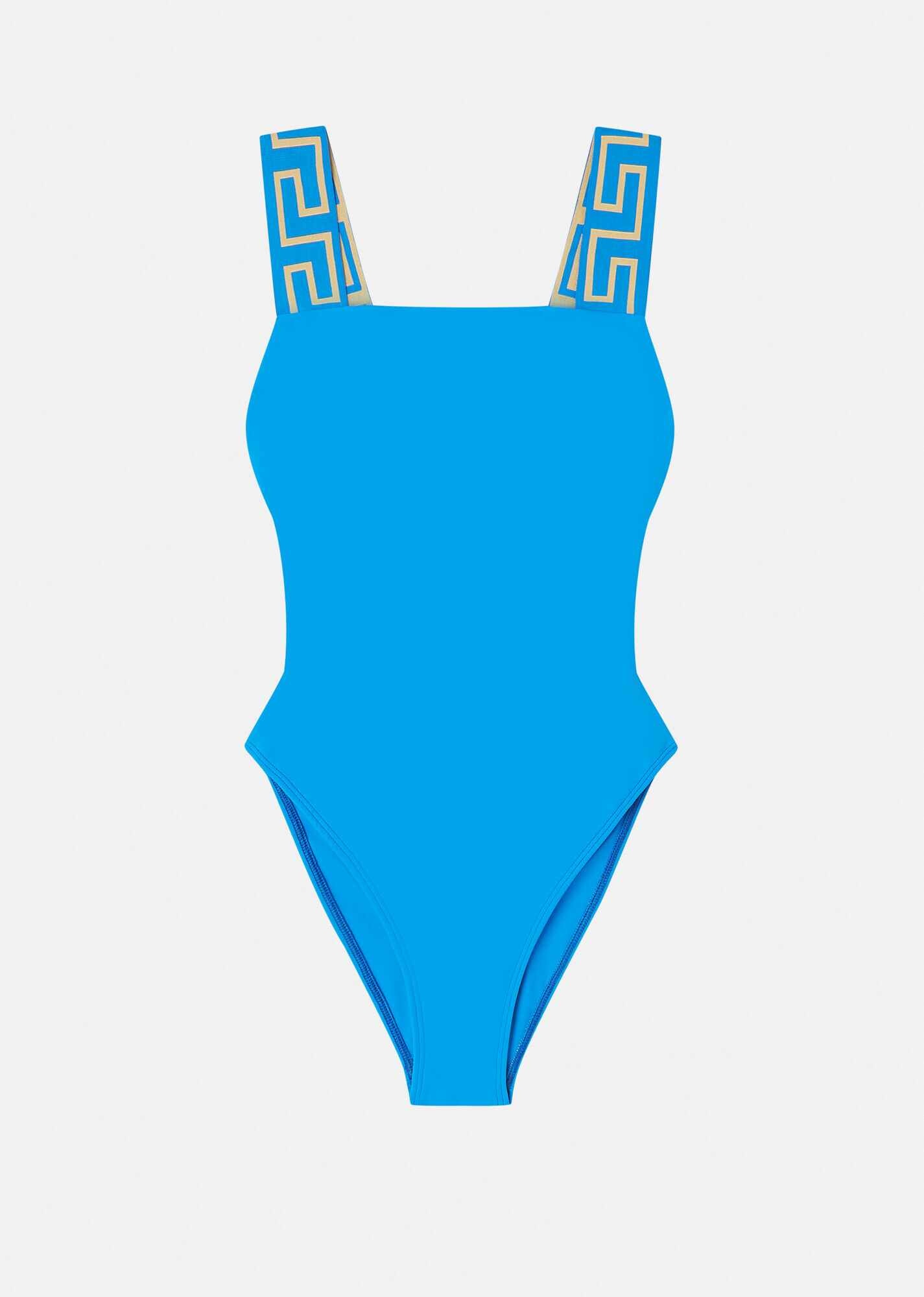 Greca Border One-Piece Swimsuit - 1