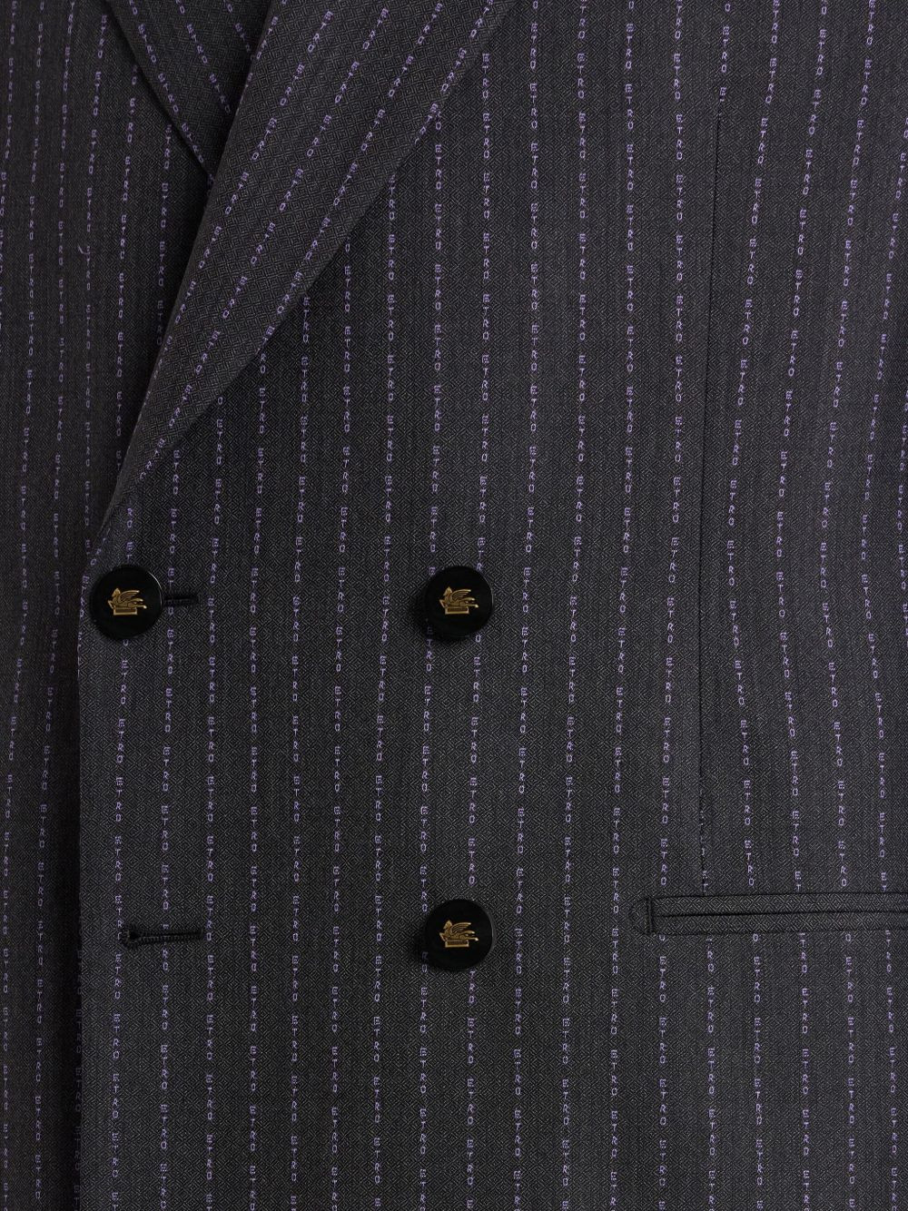 pinstripe double-breasted blazer - 4