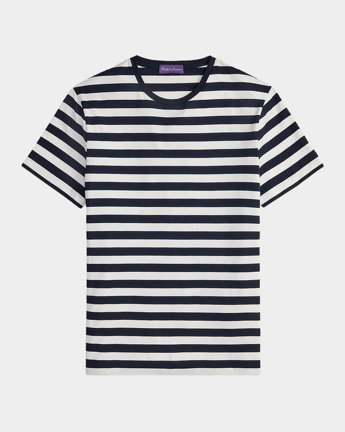 Striped Lisle-Piqué Crewneck T-Shirt - 1