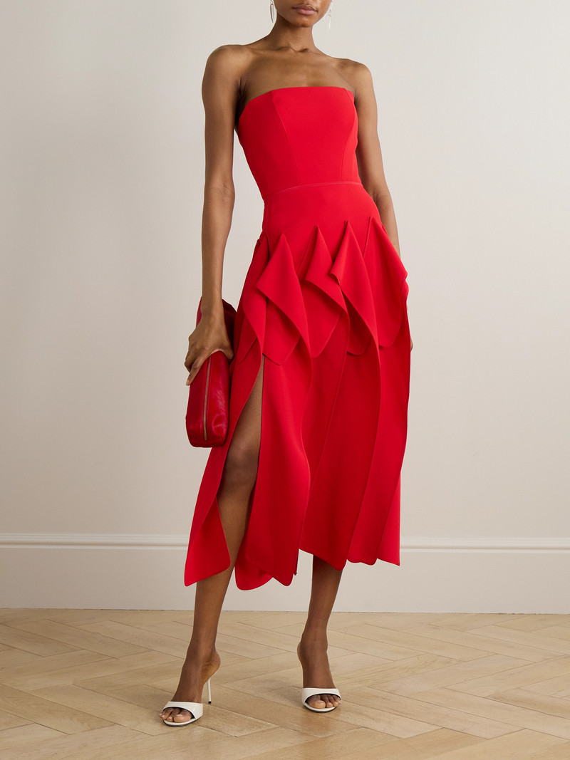MATICEVSKI Breakout Strapless Crepe Midi Dress outlook