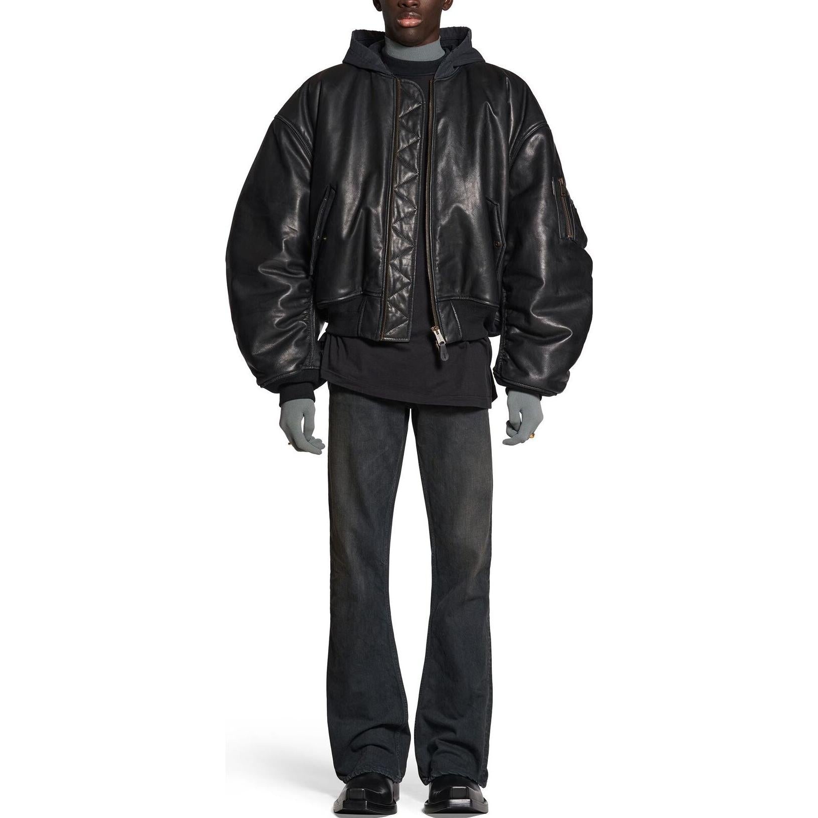 Balenciaga Hooded Bomber Jacket 'Black' 750953TOS171000 - 3