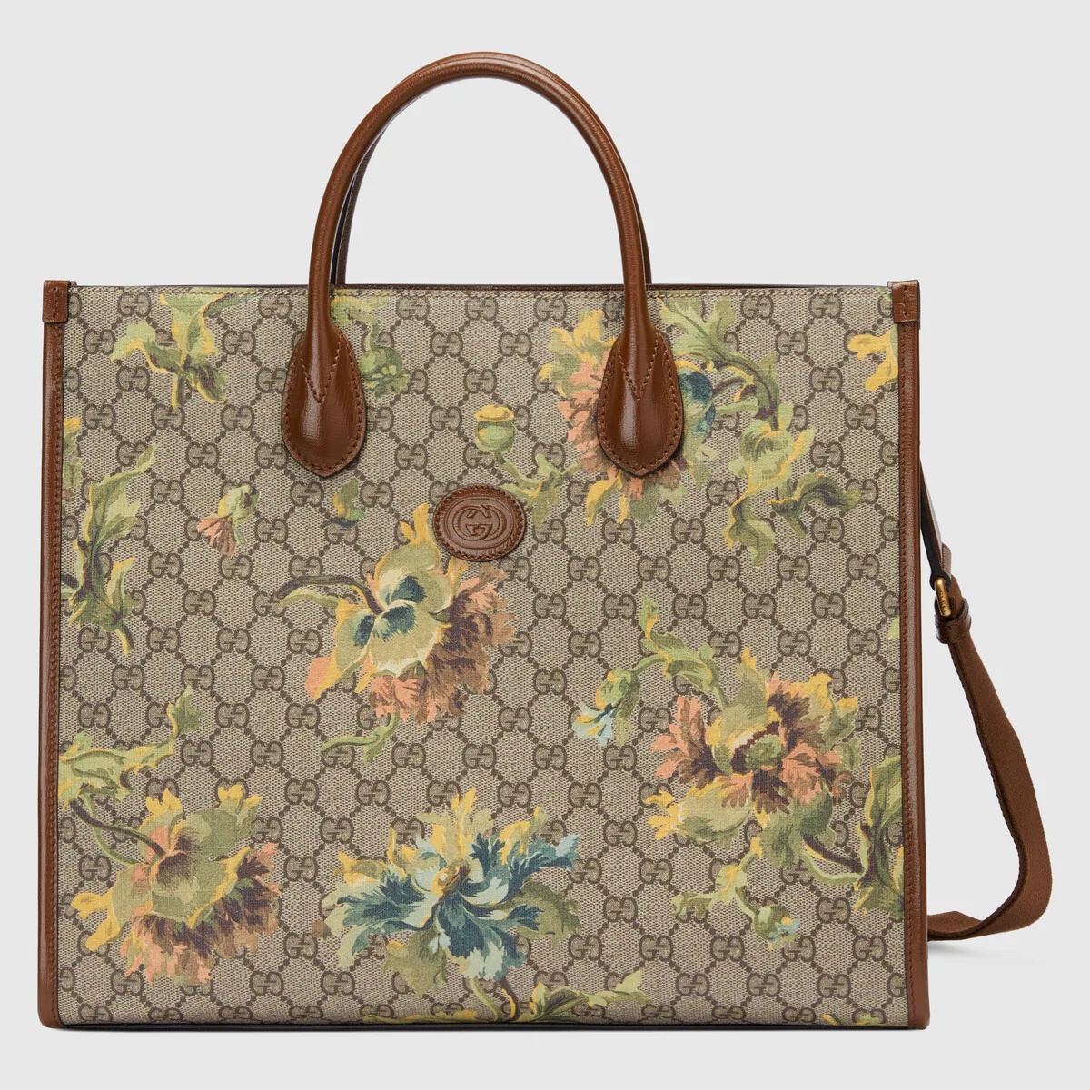Medium tote with carnation print - 1