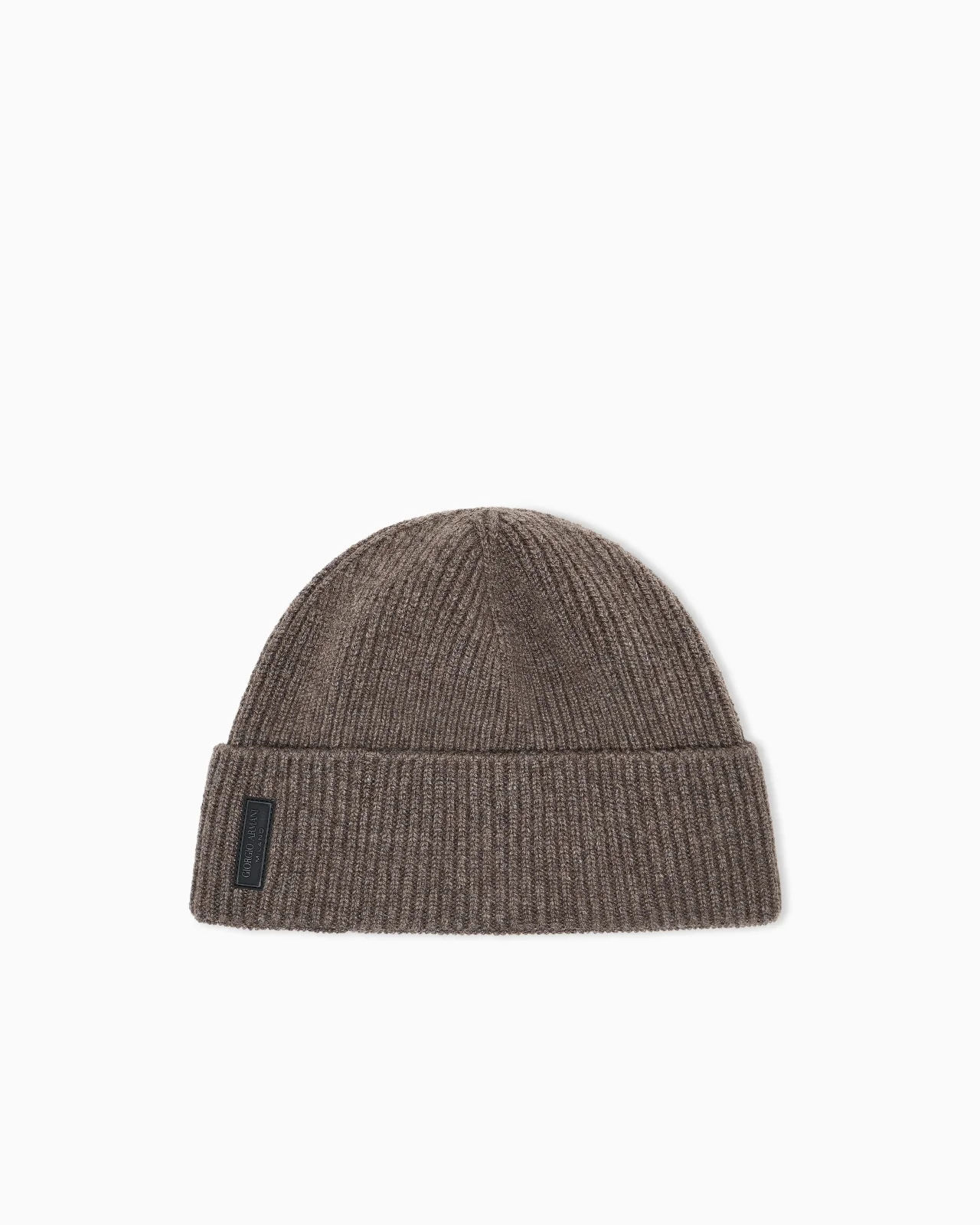 RIBBED CASHMERE BEANIE WITH CUFF - 1