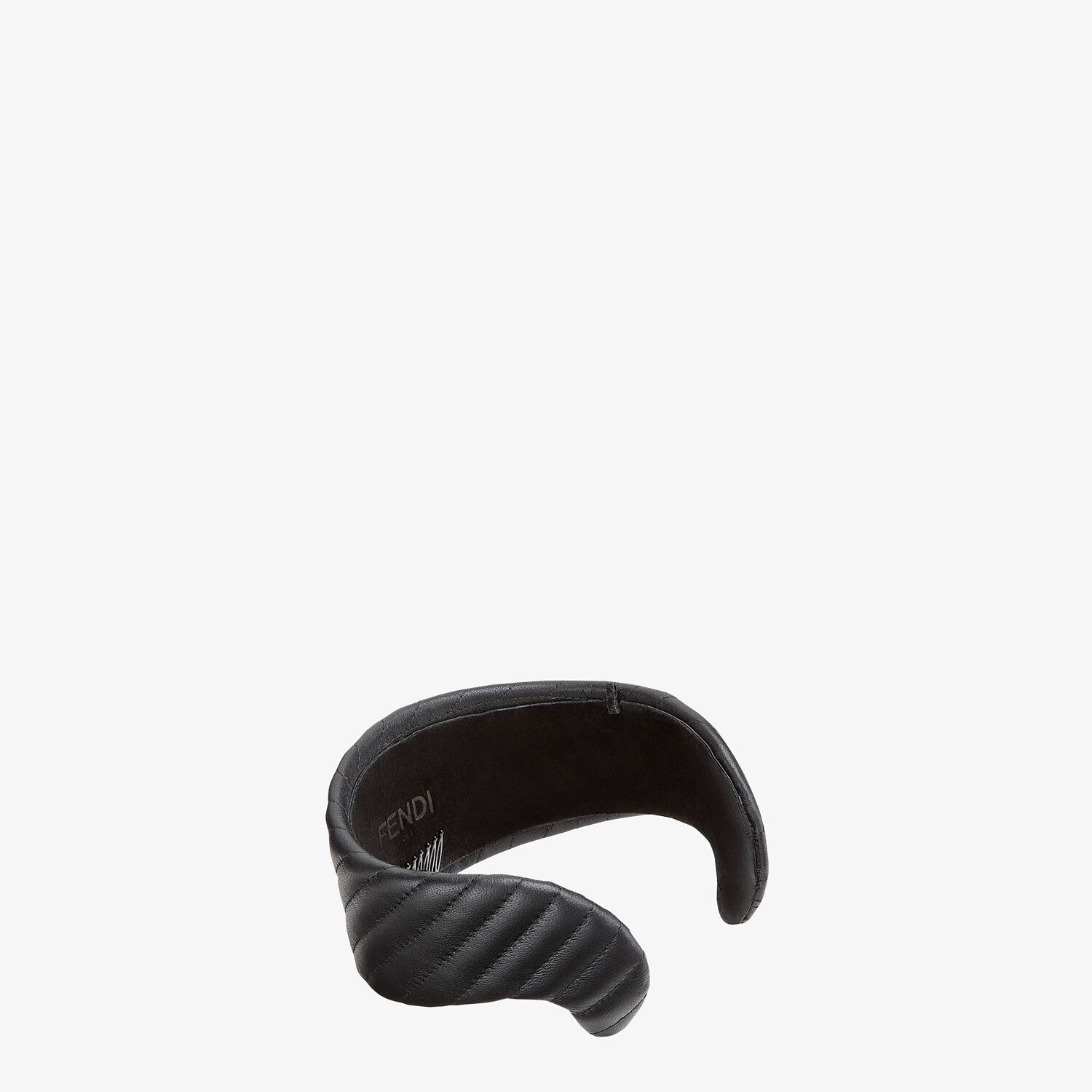 Black leather headband - 2