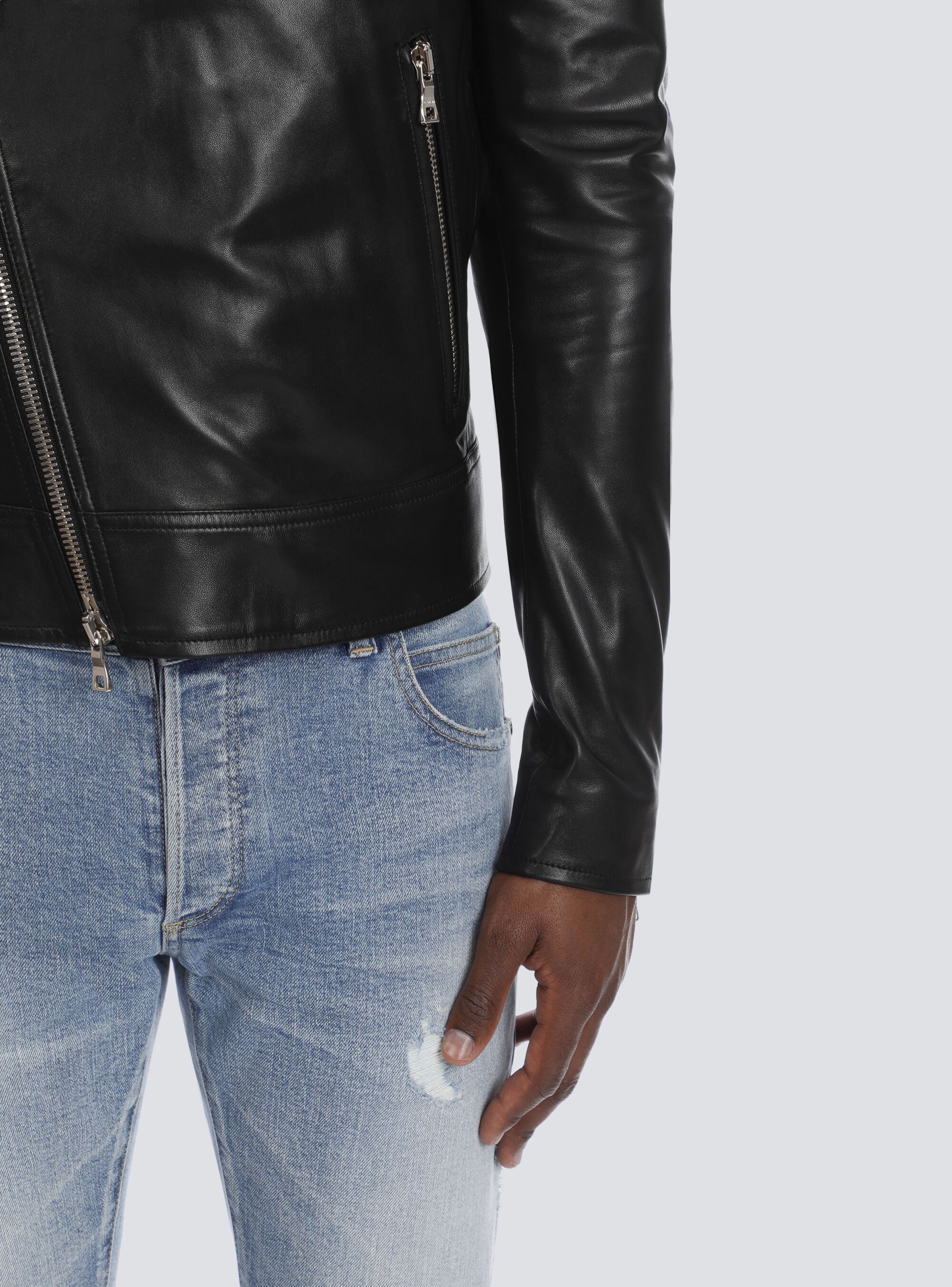 Leather biker jacket - 7