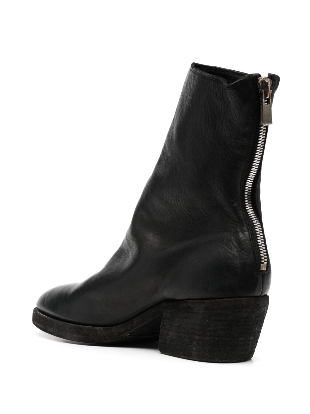 zip-up leather boots - 3