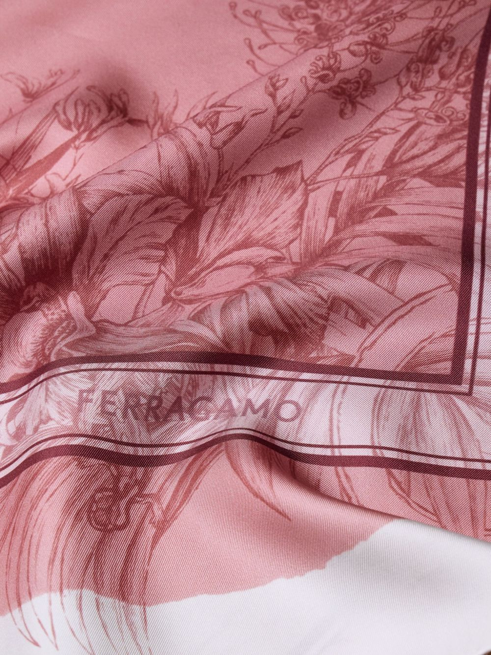 floral-print silk scarf - 3