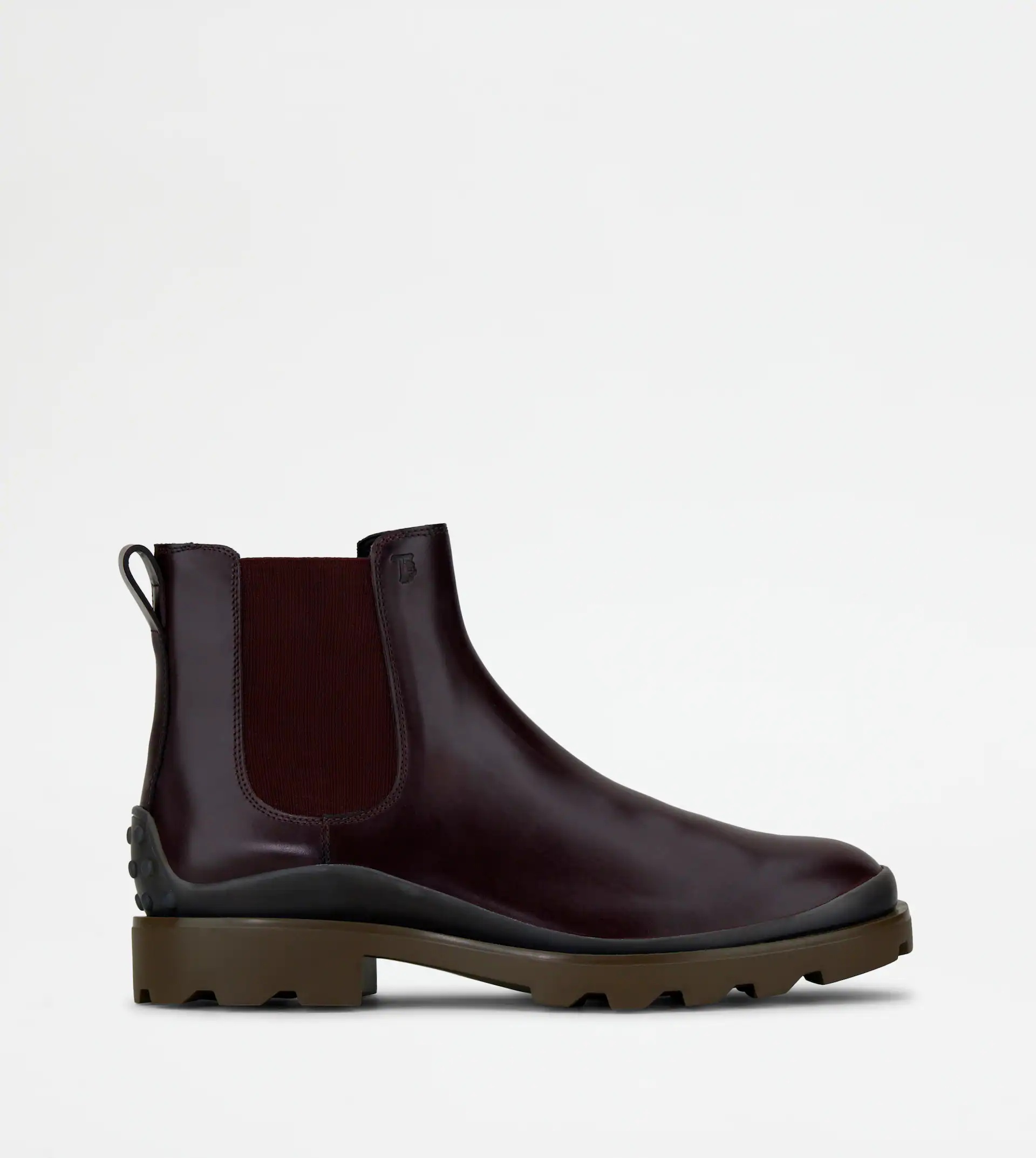 ANKLE BOOTS IN LEATHER - BURGUNDY - 1