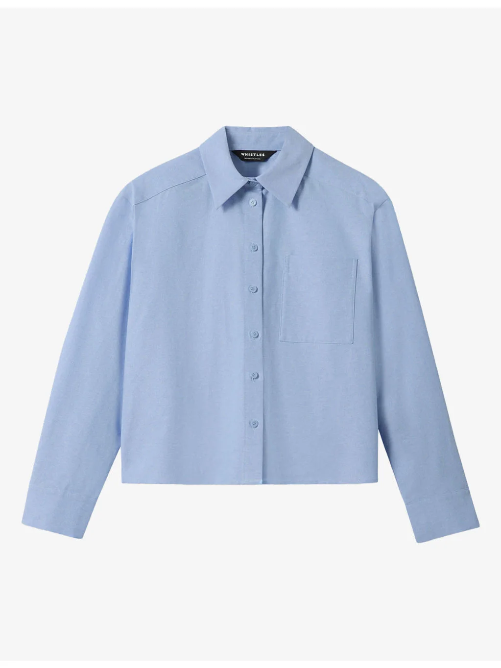 Boxy-Fit Cropped Cotton Oxford Shirt - 1