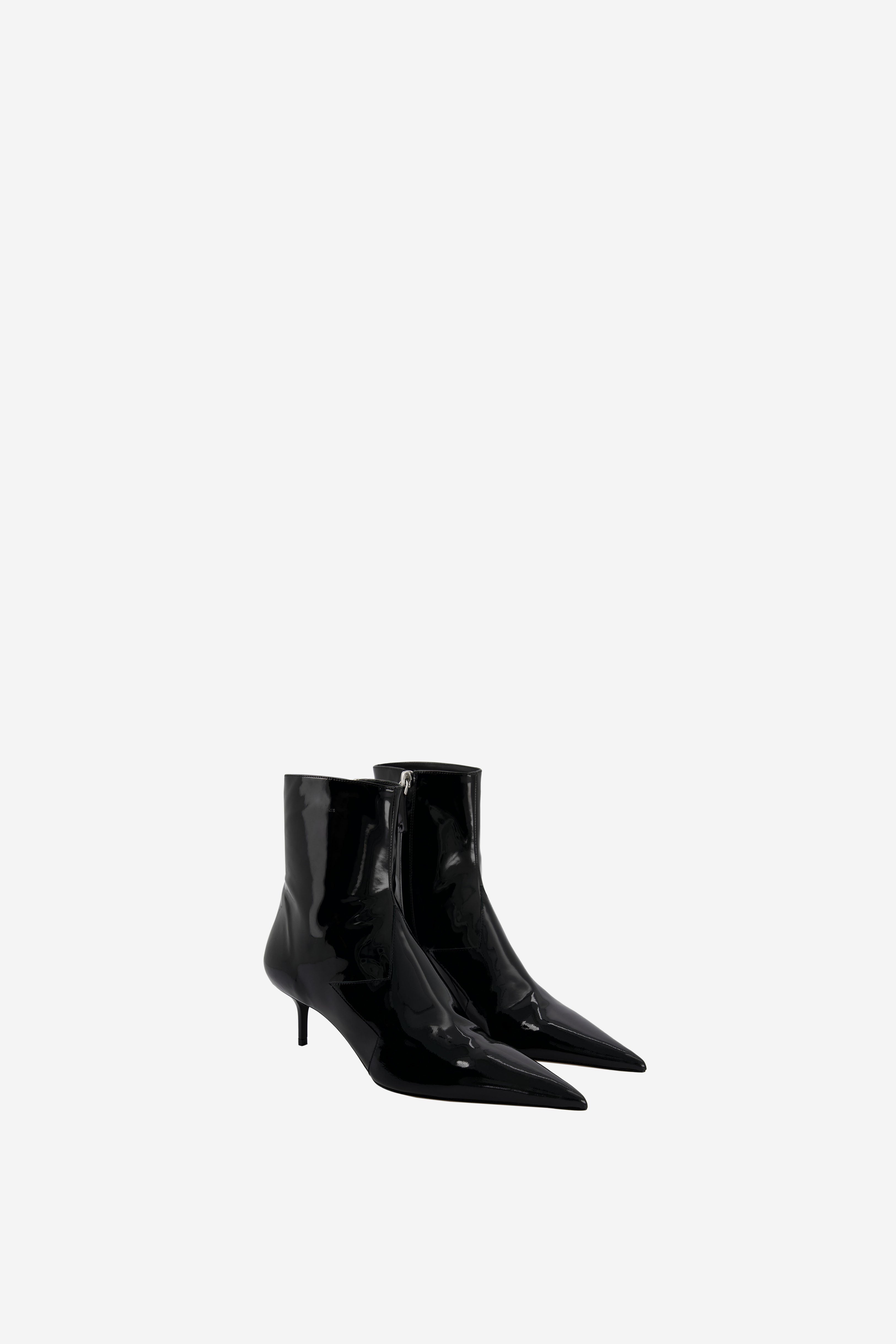 Patent Star Cut-Out Low Boots - 3