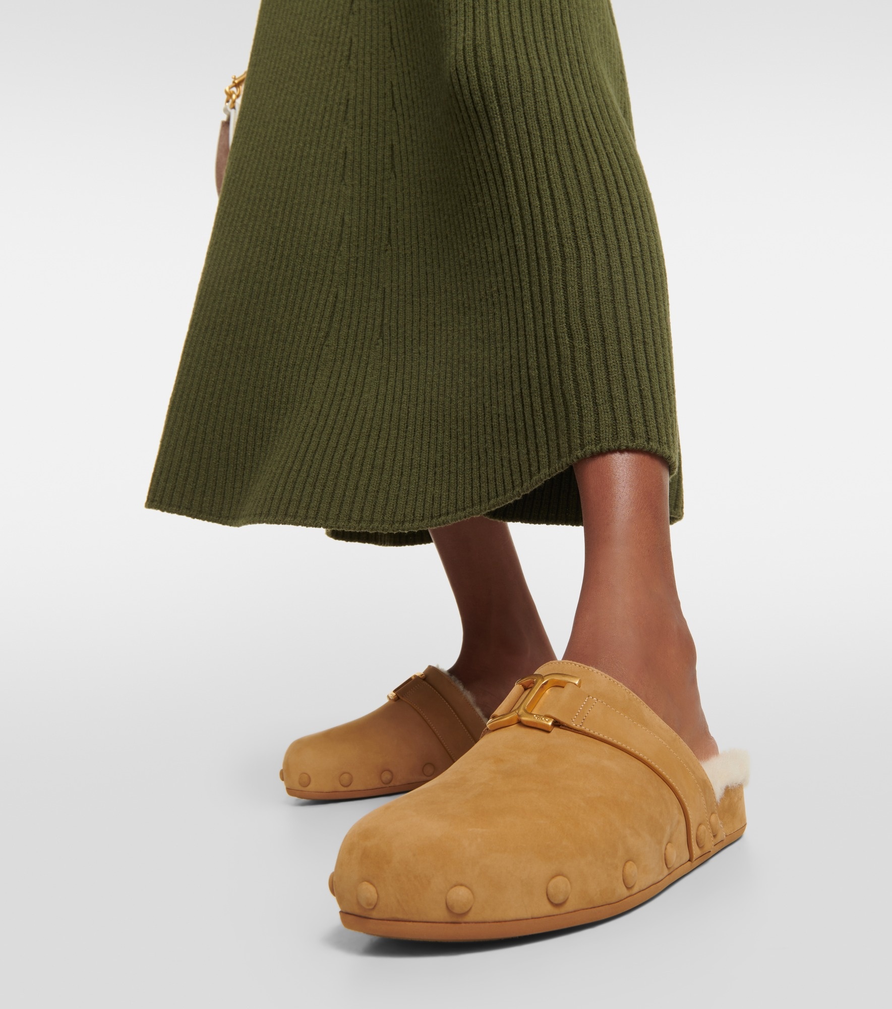Marcie suede and shearling slippers - 3