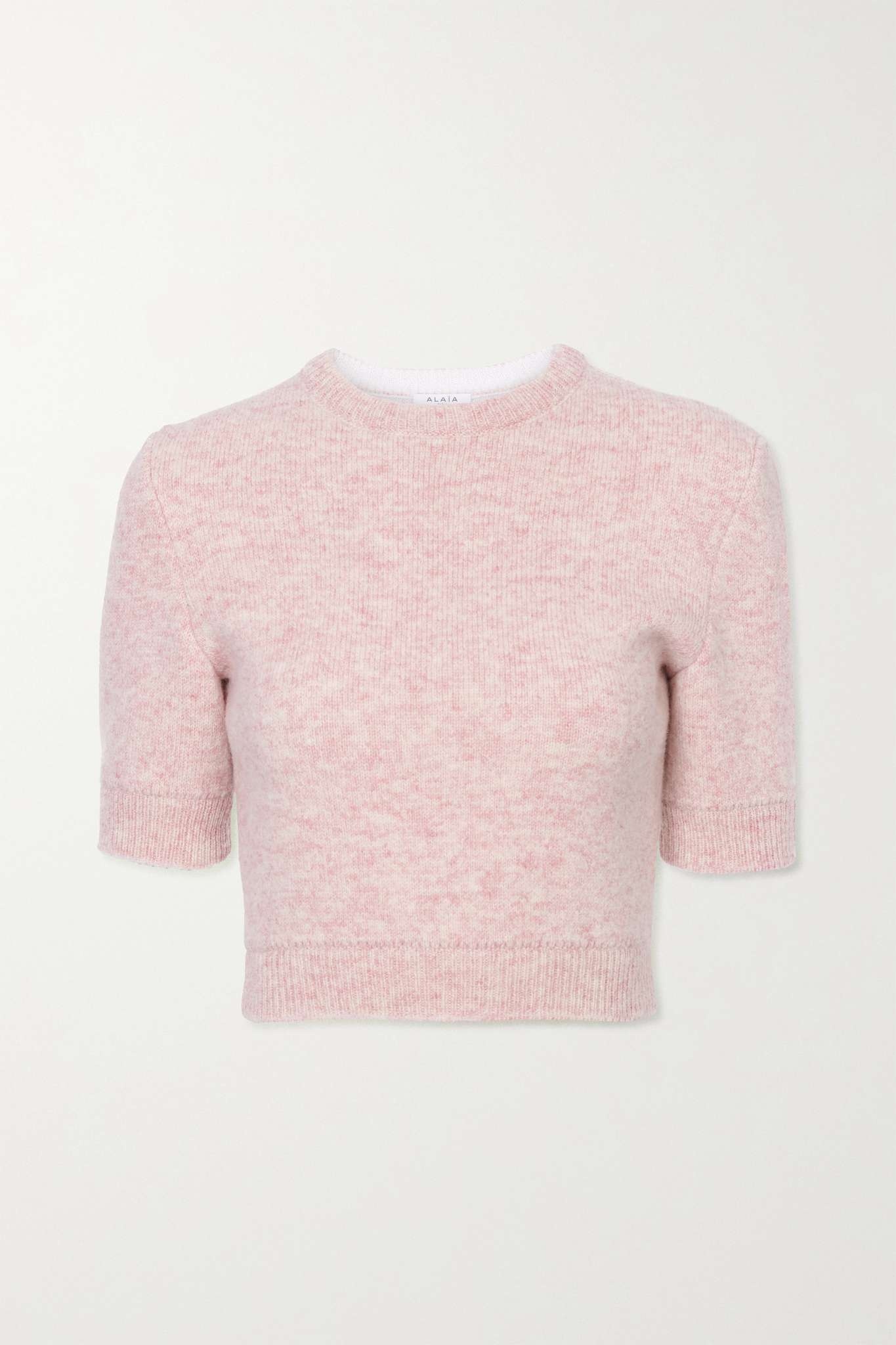 Cropped wool-blend sweater - 1