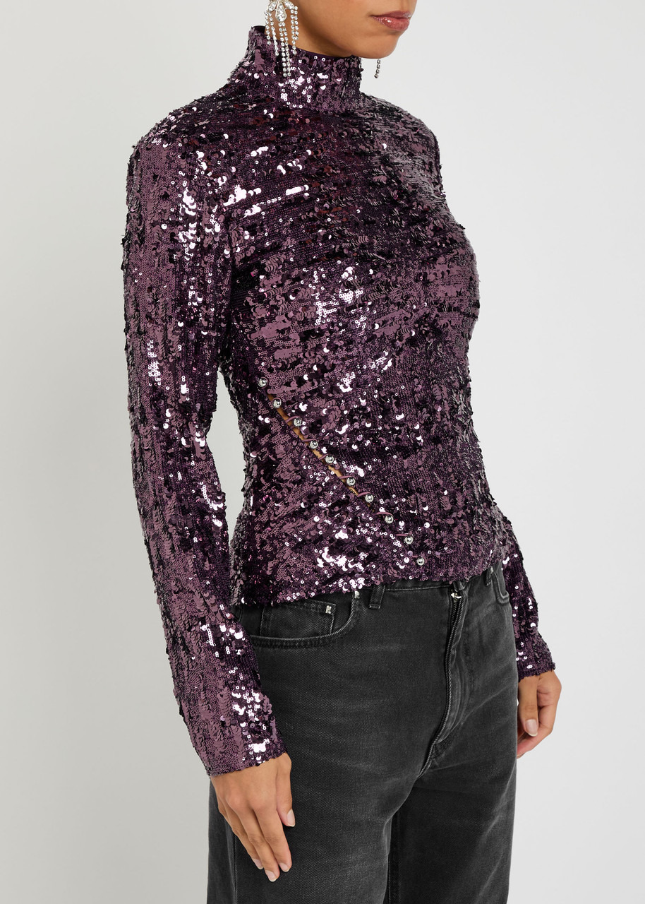 Rabanne Sequin-embellished Chiffon top - 2