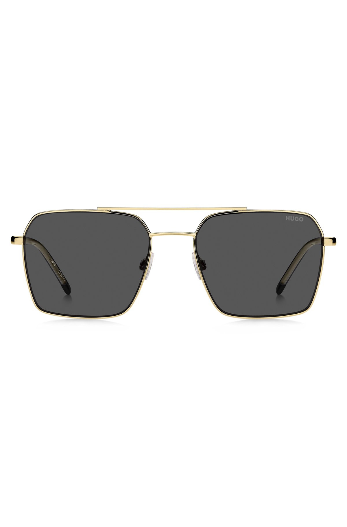 DOUBLE-BRIDGE SUNGLASSES IN GOLD AND BLACK TONES - 3