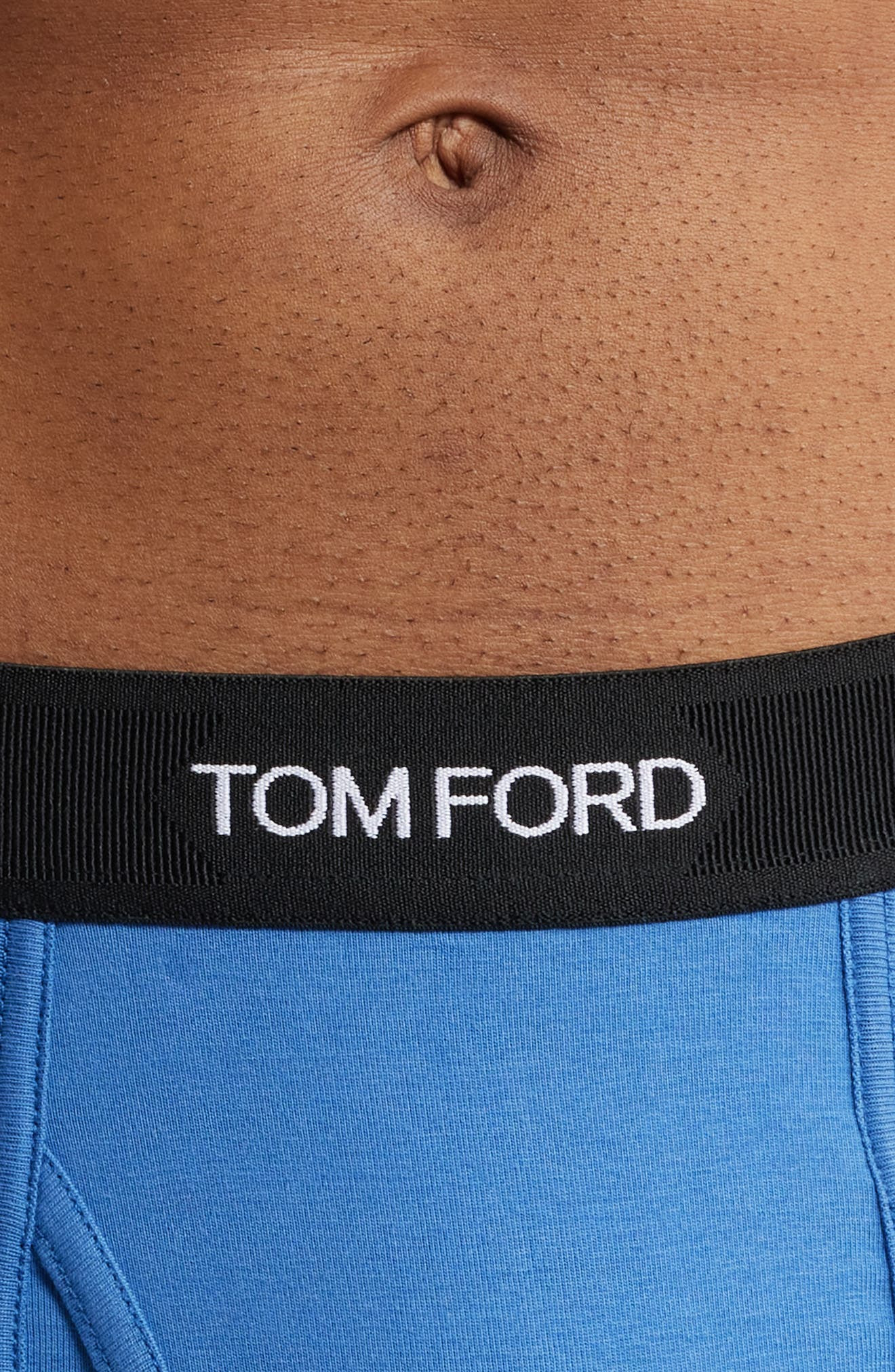 TOM FORD Cotton Stretch Jersey Boxer Briefs in Blue Navy Rigato at Nordstrom - 4