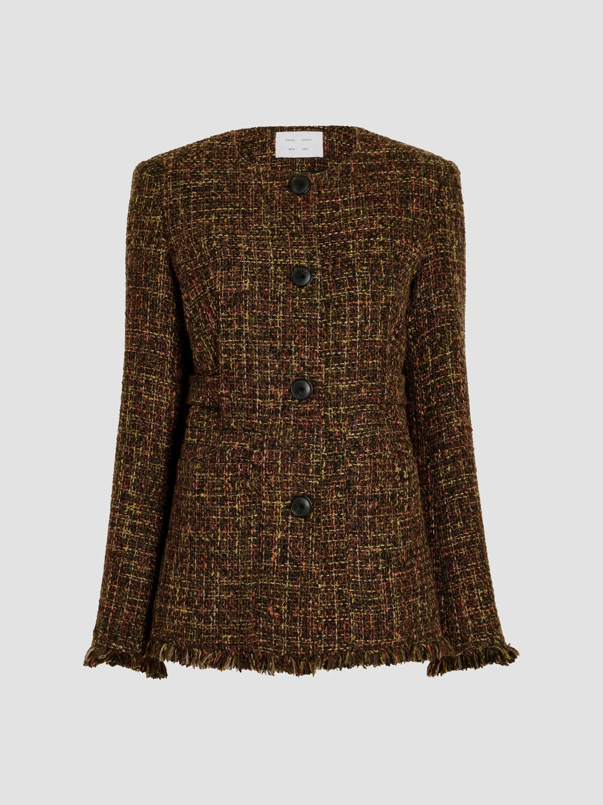 Women's Aurelia Tweed Collarless Jacket - Henna Multi - 1