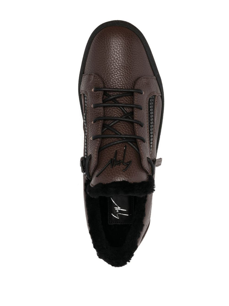 leather low top sneakers 4