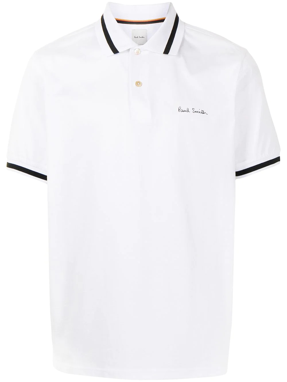 contrasting-trim cotton polo shirt - 1