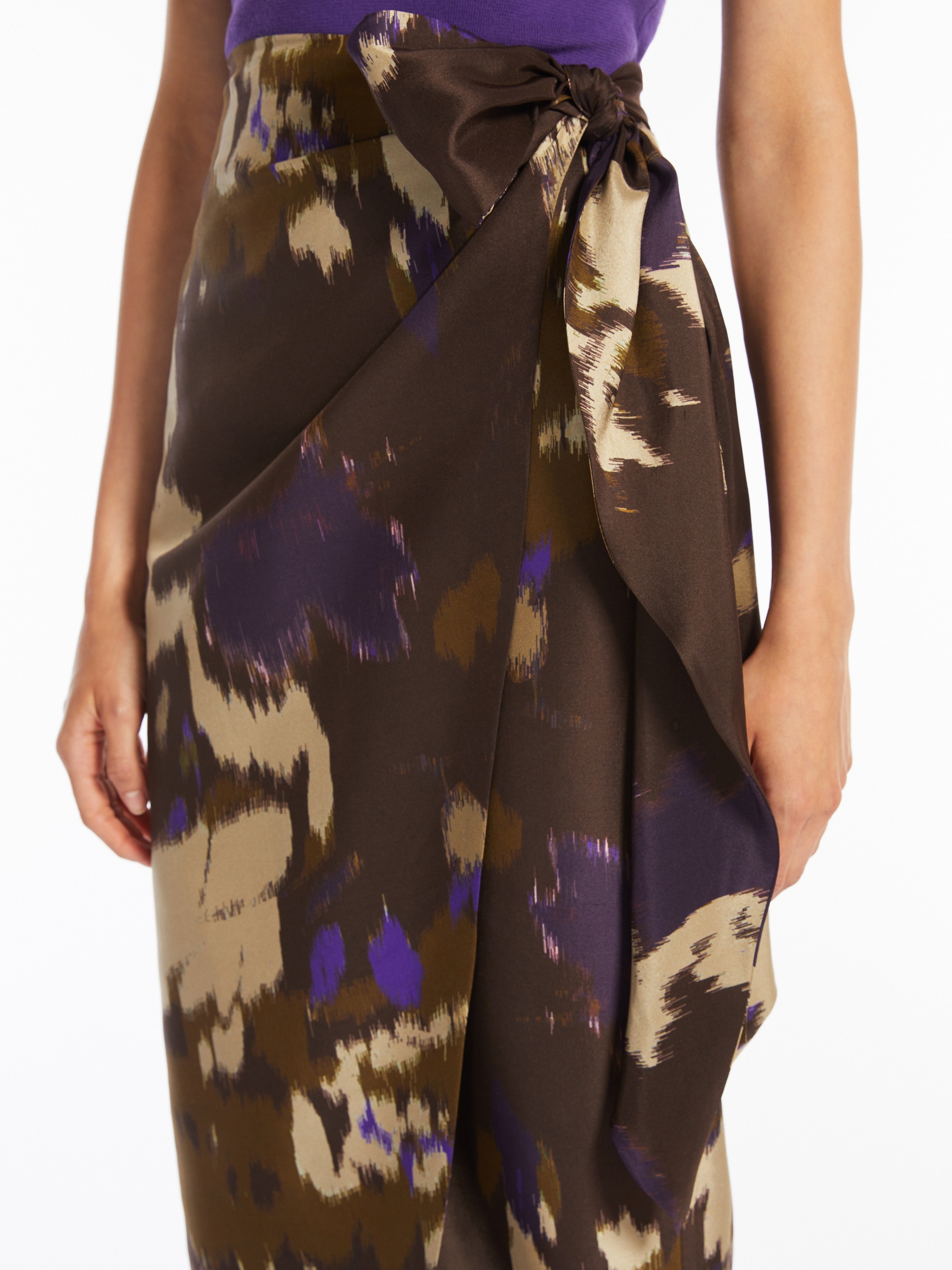 DRITTO Printed shantung skirt - 5