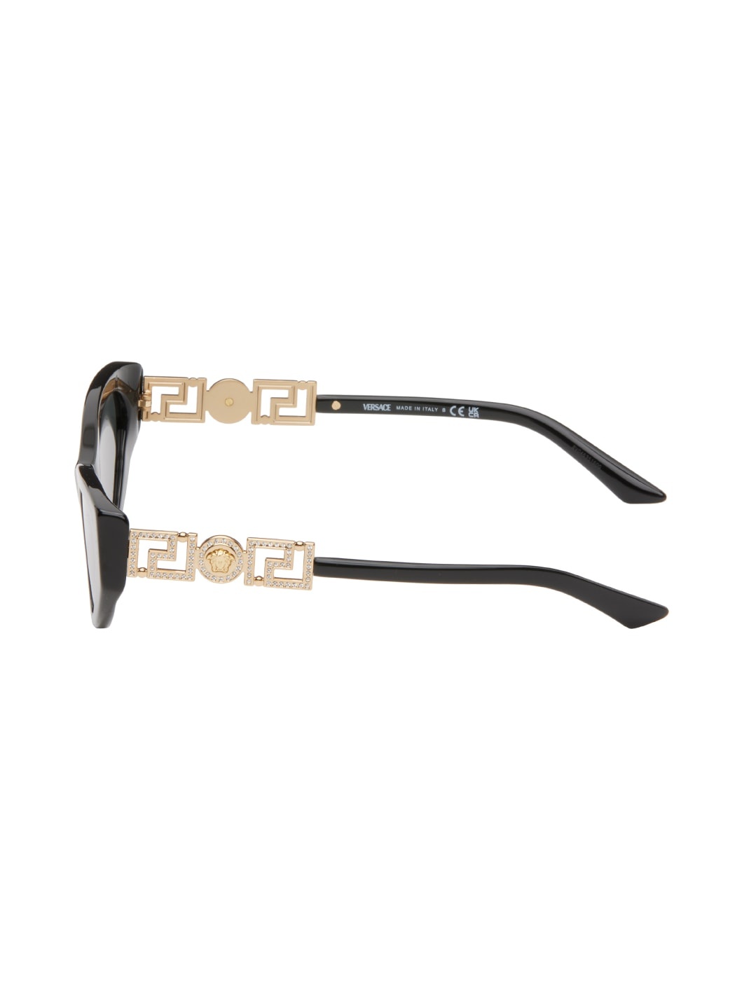 Black Greca Strass Cat-Eye Sunglasses - 3