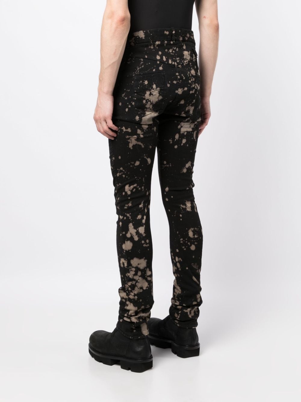 bleached-effect slim-cut jeans - 4