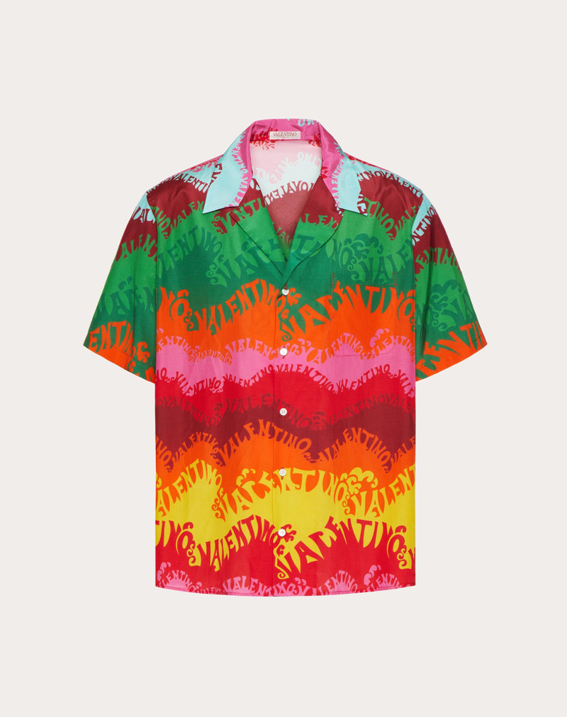 SILK AND COTTON SHIRT IN VALENTINO WAVES MULTICOLOR PRINT 1