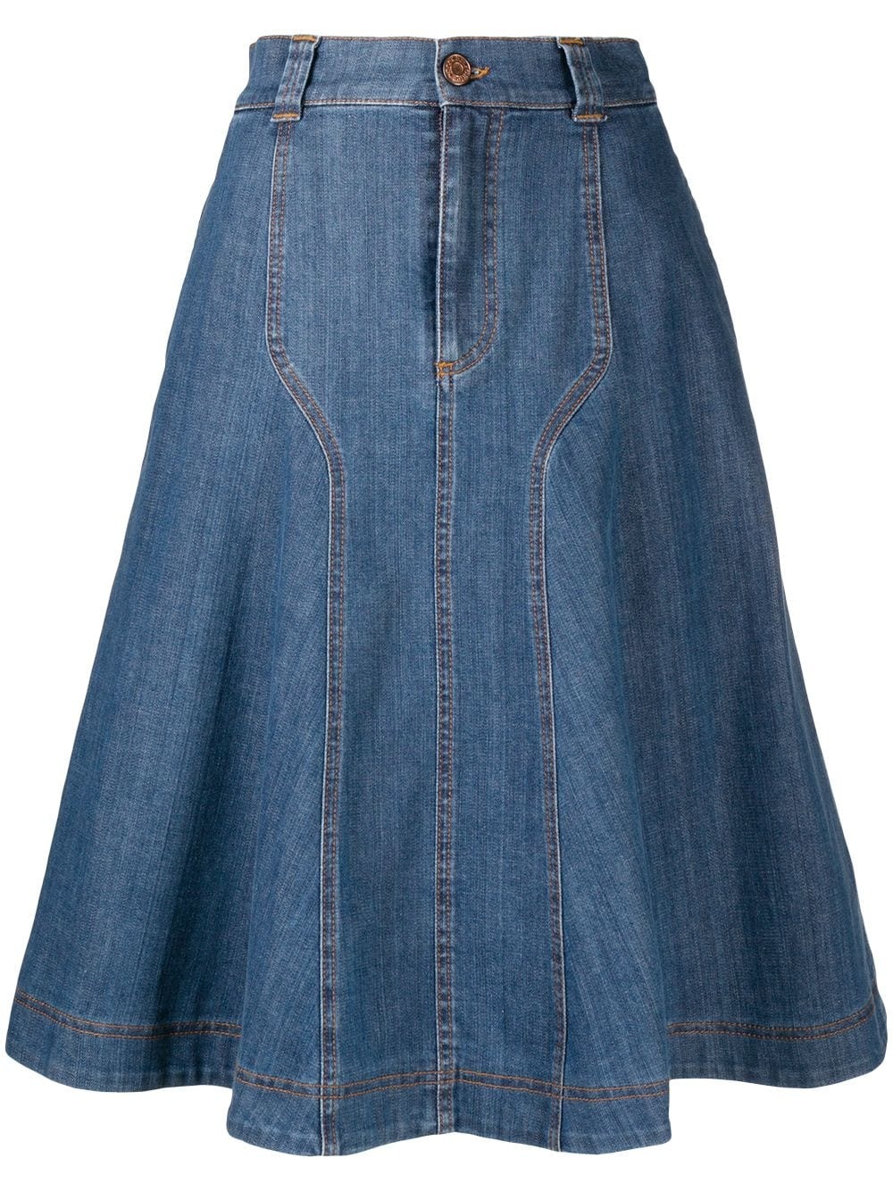 denim flared skirt - 1