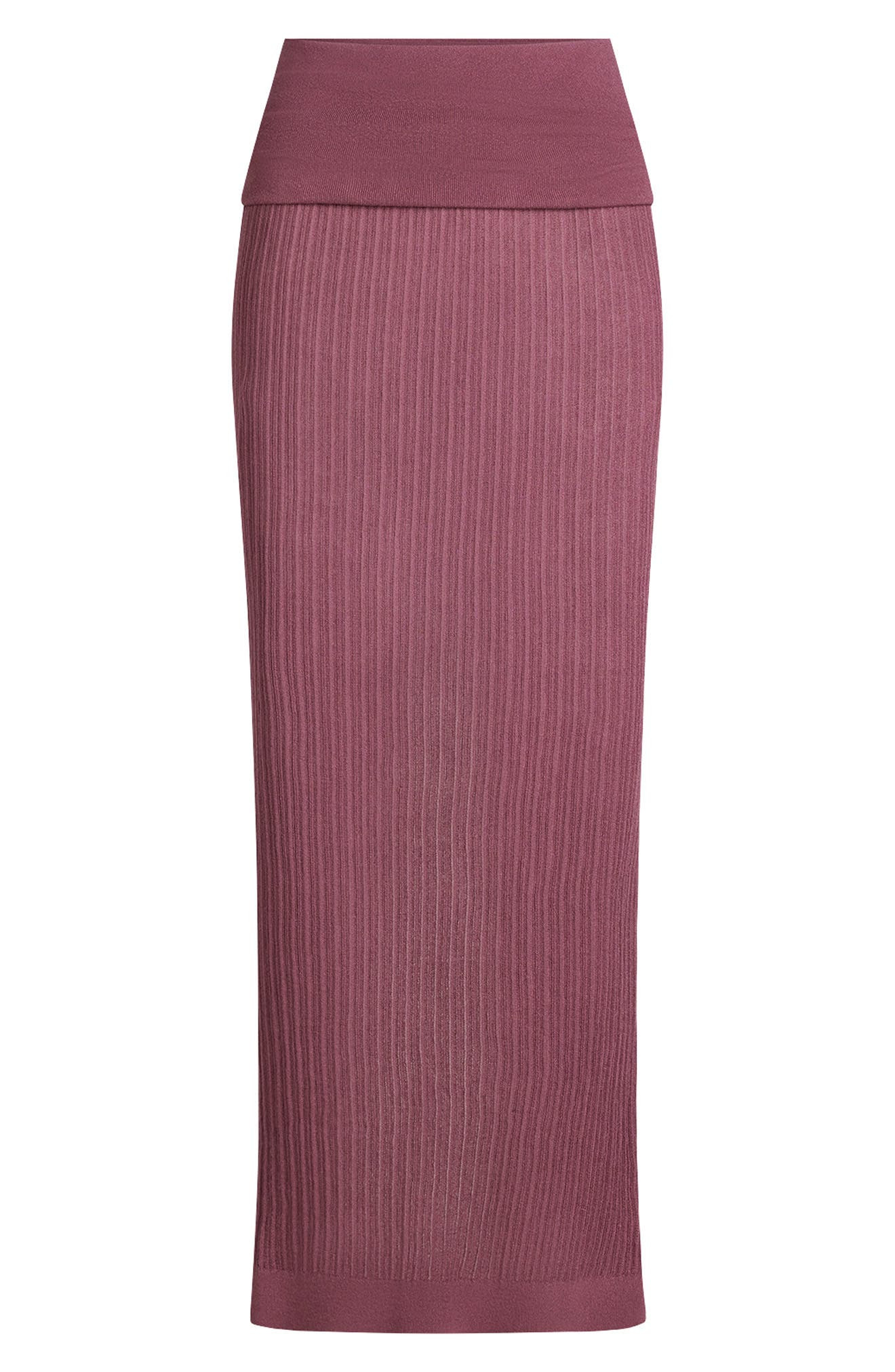 SKIMS Sheer Knit Foldover Maxi Skirt in Beet at Nordstrom - 4