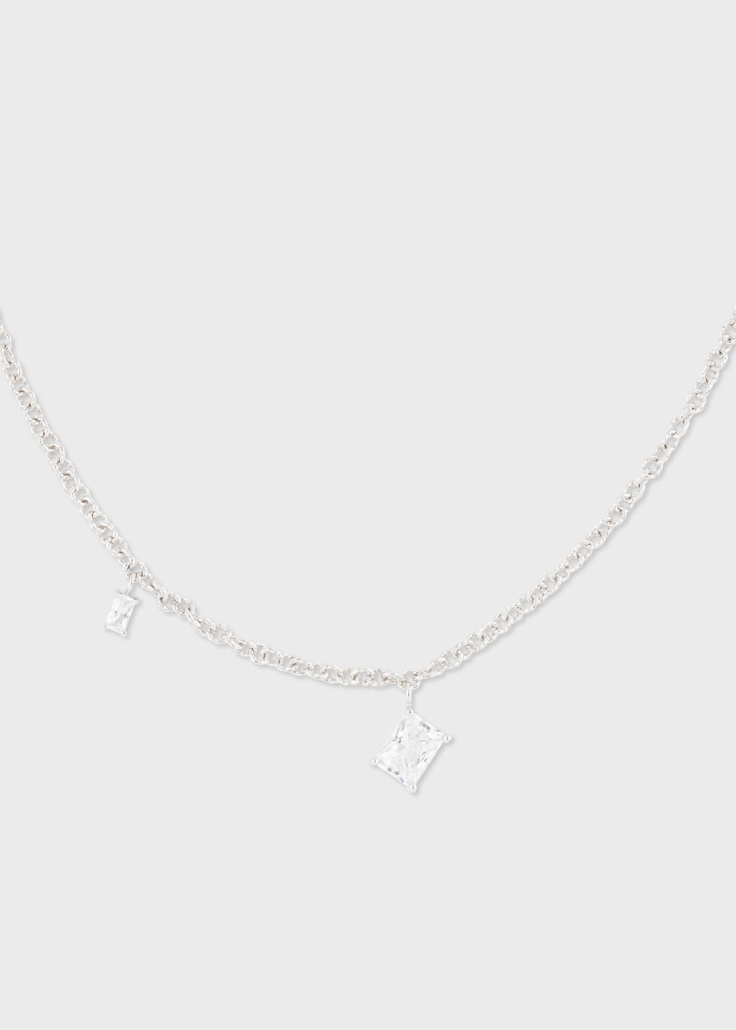Cubic Zirconia and Rhodium Plated Necklace by Completedworks - 1