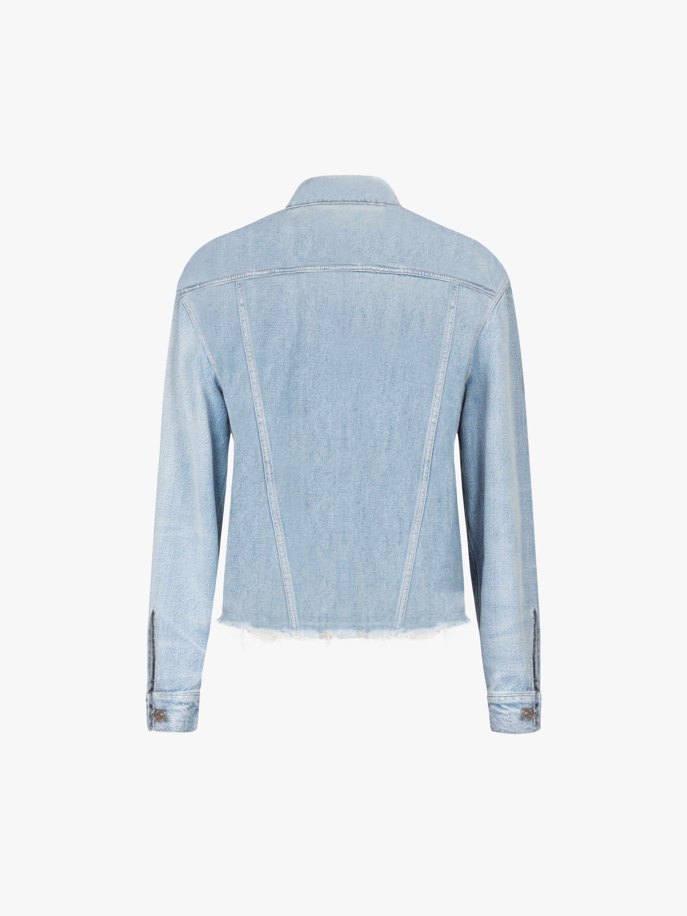 Oversized jacket in denim with raw edges - 3