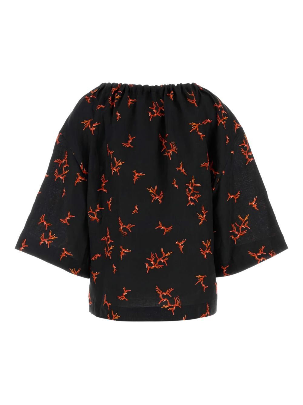 printed linen blouse - 2
