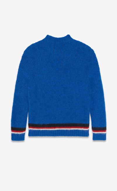 SAINT LAURENT sweater in tricolor striped knit outlook