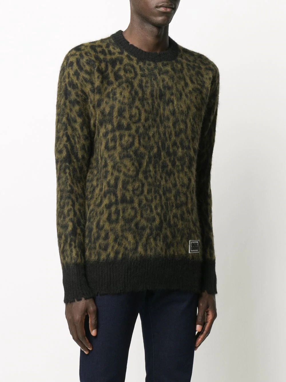 brushed leopard print jumper - 3