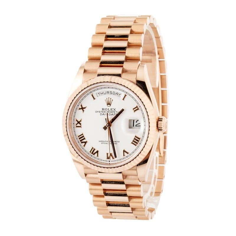 Pre-owned Rolex Day-Date 36 ref 128235 18k Everose Gold - 2