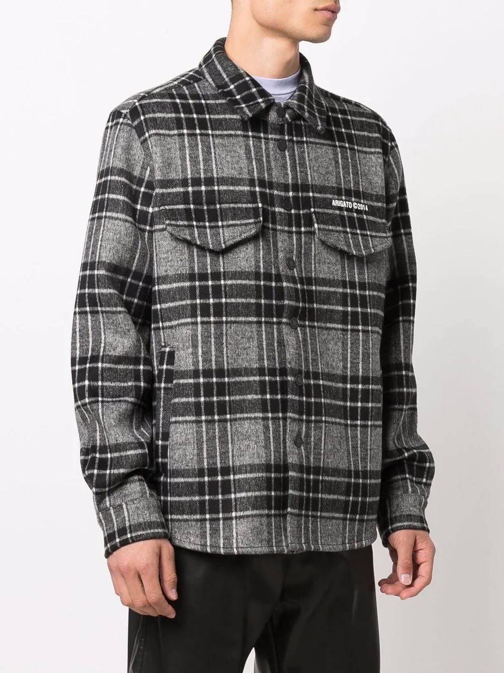 plaid-check fleece shirt - 4