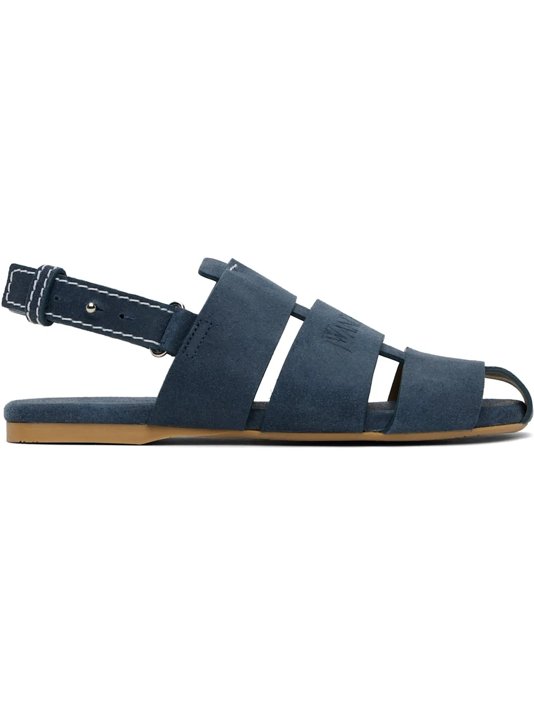 Blue Stripe Flat Sandals - 1